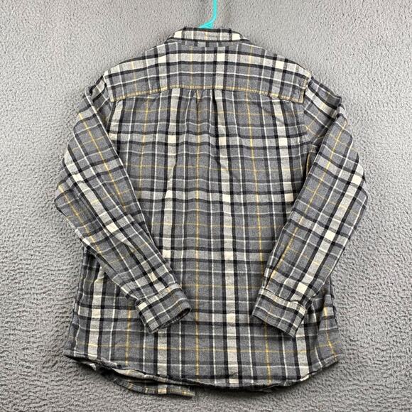 L.L.Bean Scotch Plaid Flannel Shirt Slightly Fitted Men's Medium Gray Plaid - Picture 9 of 10